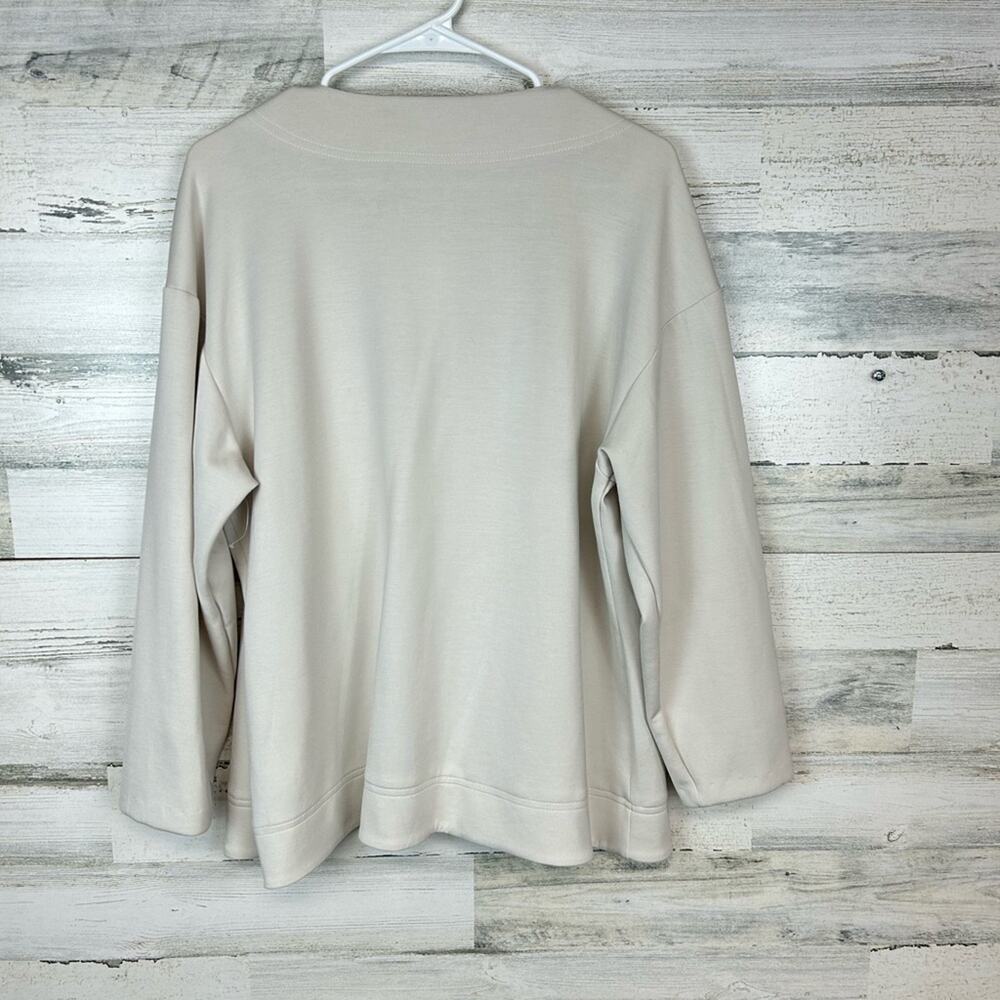 Happily Grey Cream Long Sleeve Topper Cardigan Modal Women’s Size Medium Soft - Picture 3 of 9
